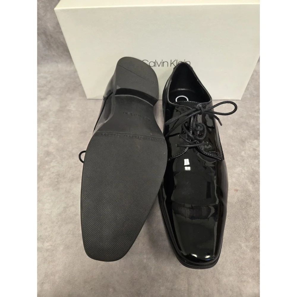 Calvin Klein Men's Size 13D Black Patent Leather Dress Shoes Brodie LA New